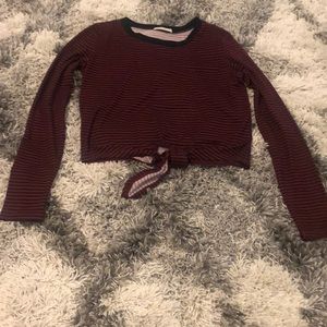 Red and Black striped long sleeve shirt,size small